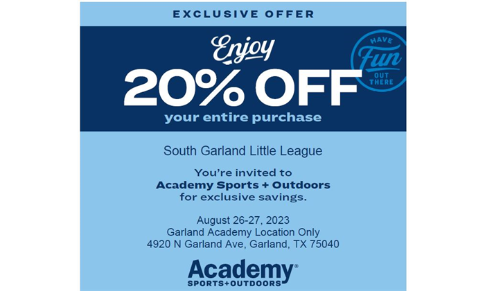 Academy 20% Coupon