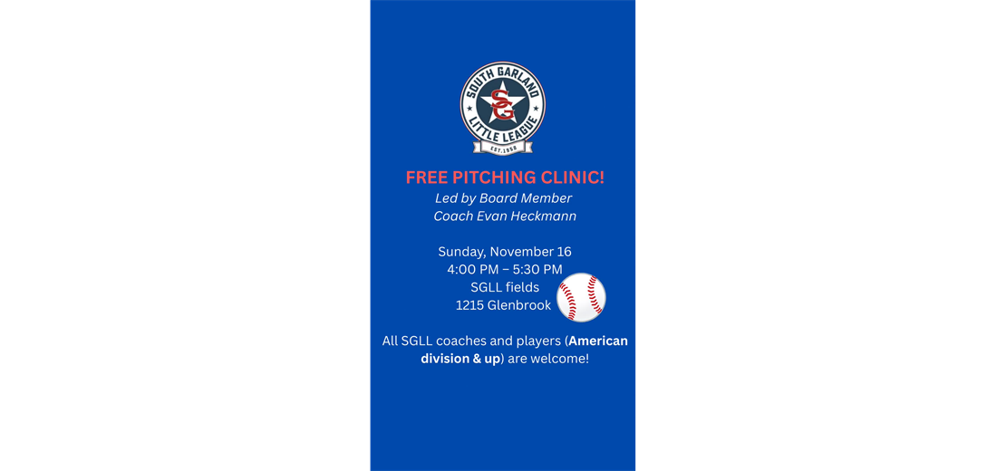 SGLL Free Pitch Clinic - November 16th